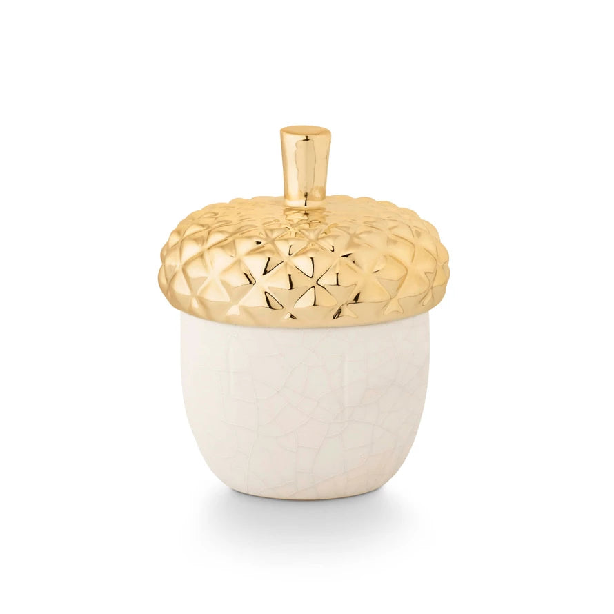 Autumn Chestnut Ceramic Acorn Candle