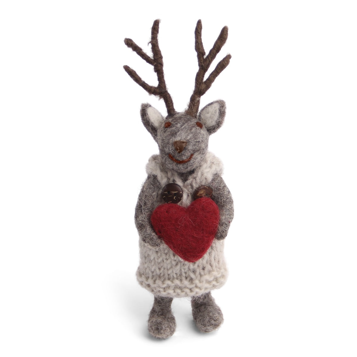 Small Grey Girly Deer w/Heart