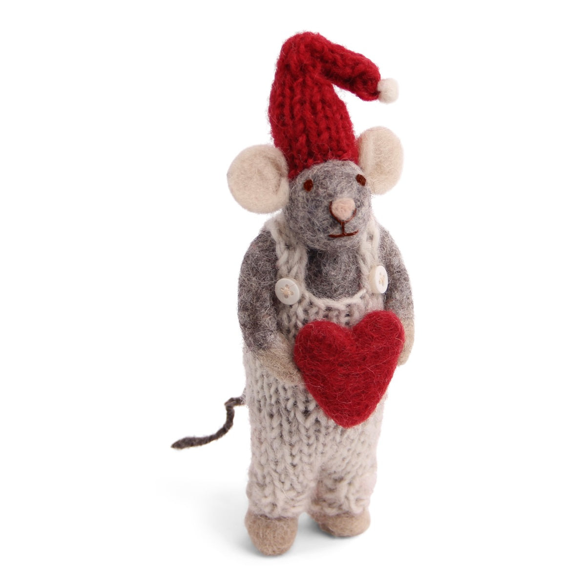 Small Grey Boy Mouse w/Heart