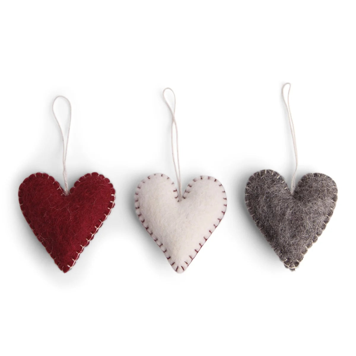 Heart w/Stitching Classic - Set of 3 -