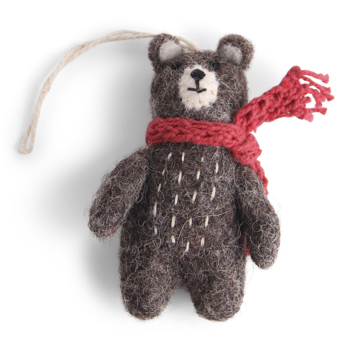 Mini Bear Grey w/Red scarf