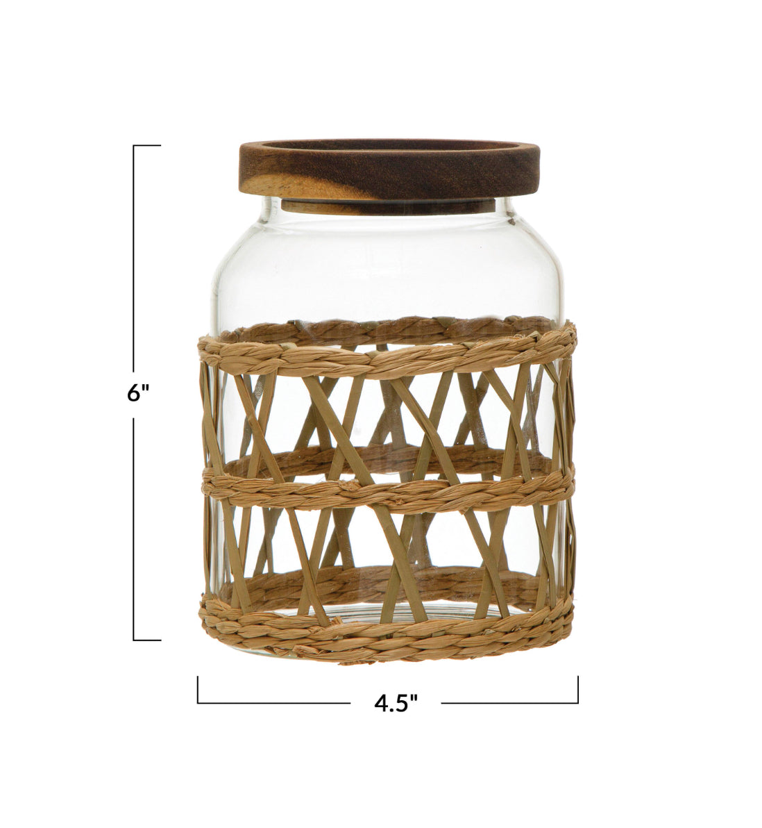 Glass Jar w/ Woven Sleeve -small