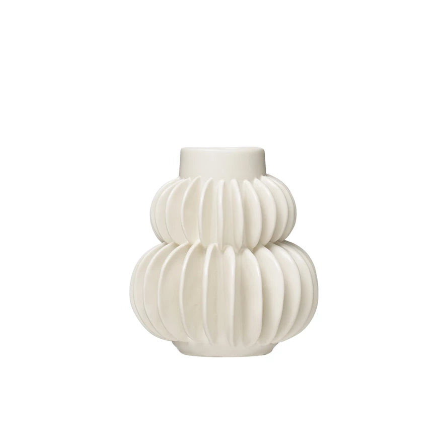 Handmade Pleated Stoneware Vase