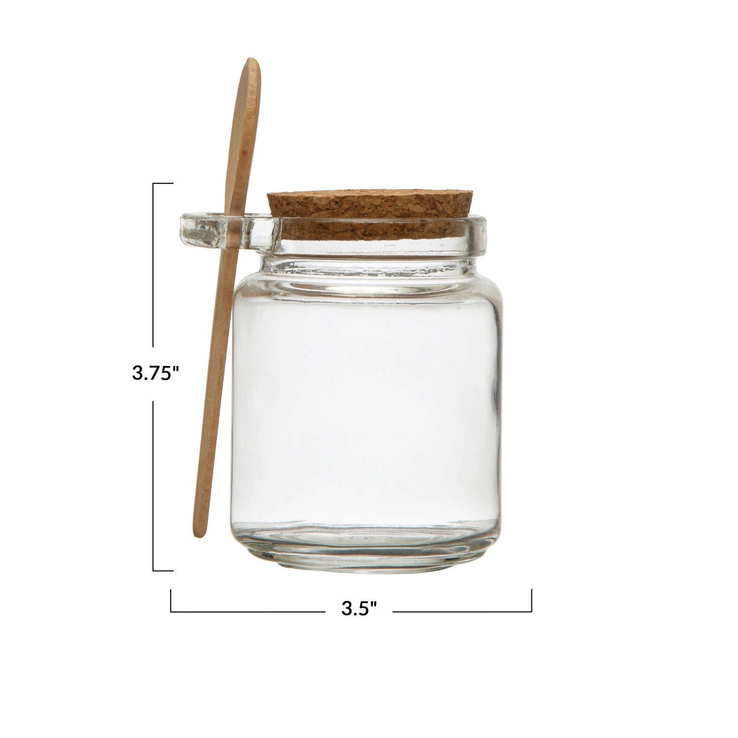 Glass Jar w/ Cork Lid & Wood Spoon 12oz.