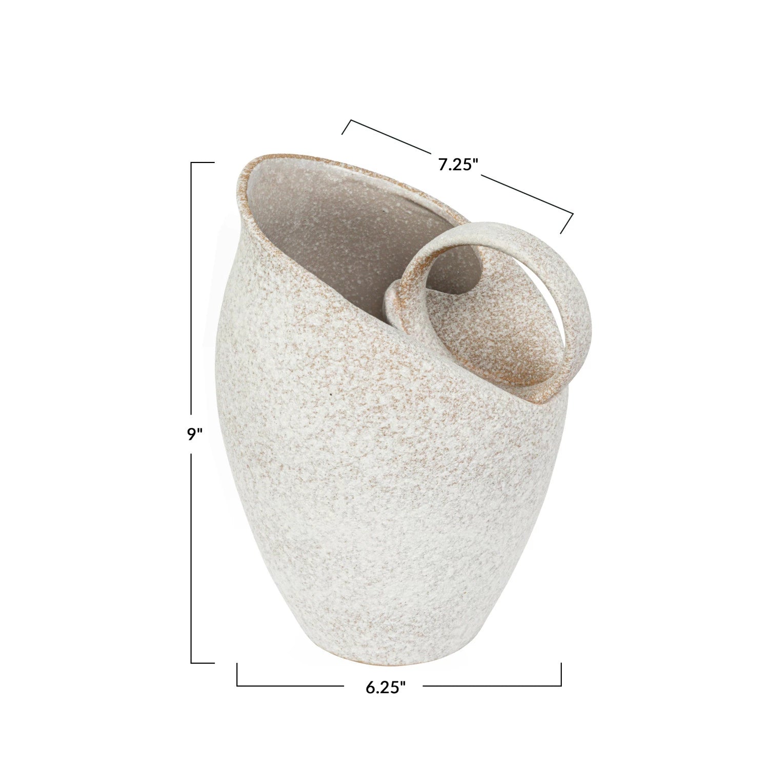 Quart Textured Stoneware Pitcher, Reactive Glaze, White (Each One Will Vary)