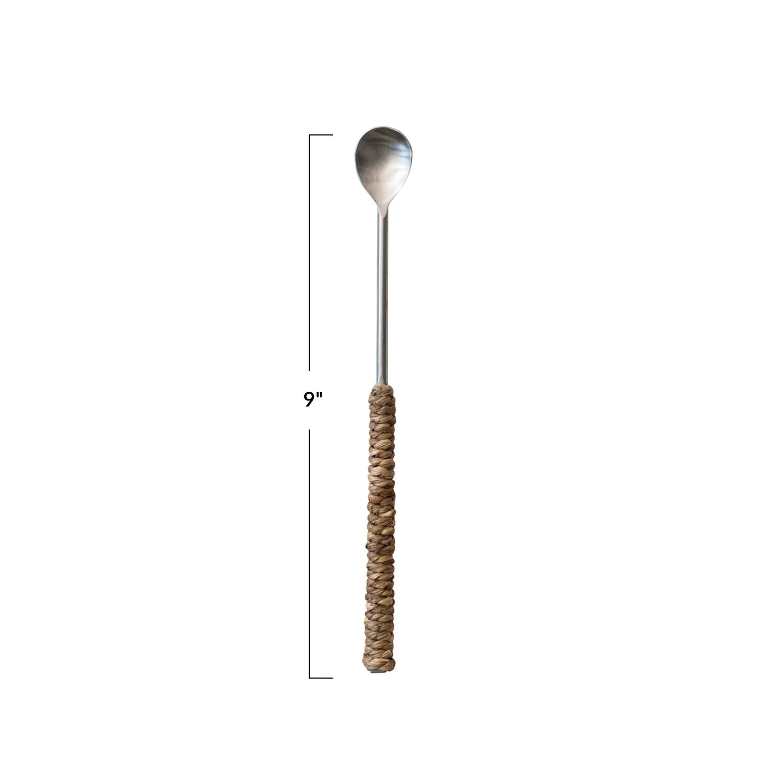 Stainless Steel Cocktail Spoon w/ Seagrass Wrapped Handle