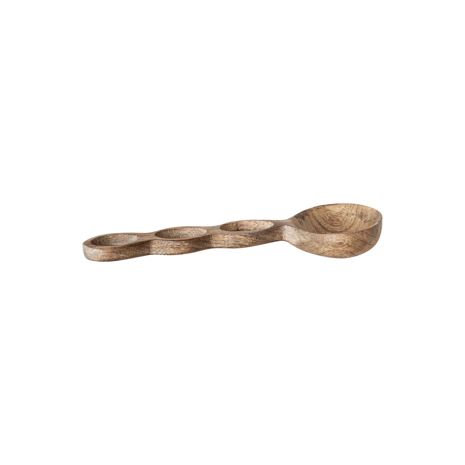 Carved Mango Wood Spoon w/ Circle Cut-Out Handle