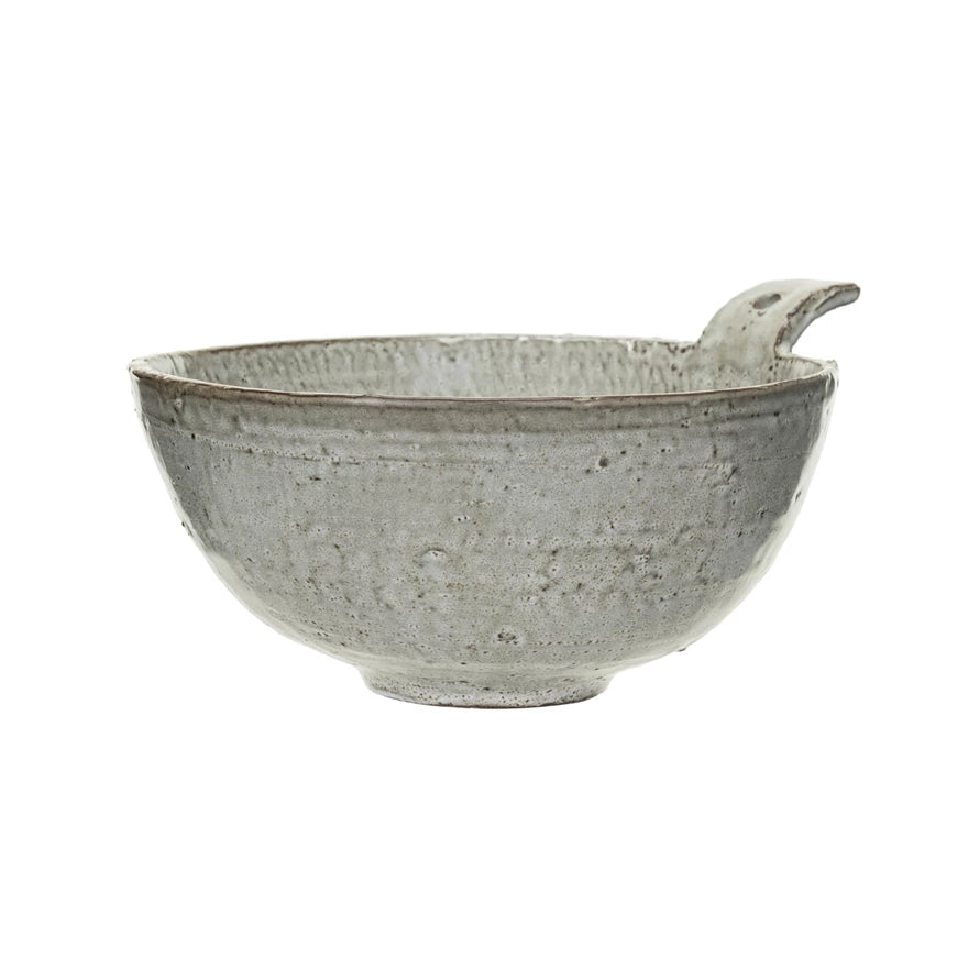 Stoneware Bowl w/ Handle (Each One Will Vary)