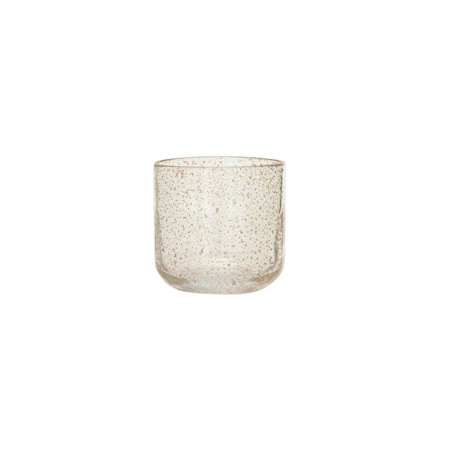 Seeded Drinking Glass w/ Gold Color 8 oz.