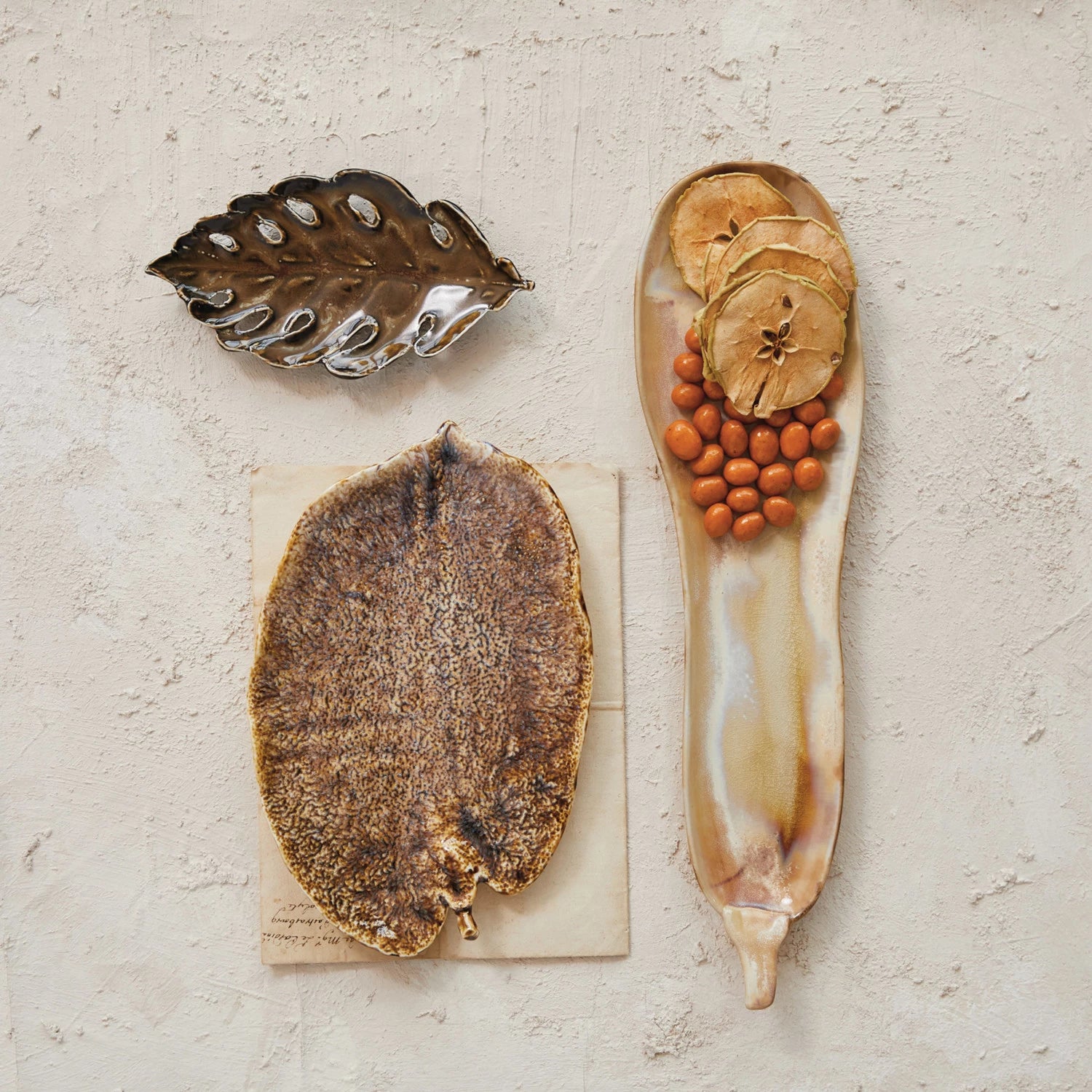 Stoneware Leaf Shaped Dish