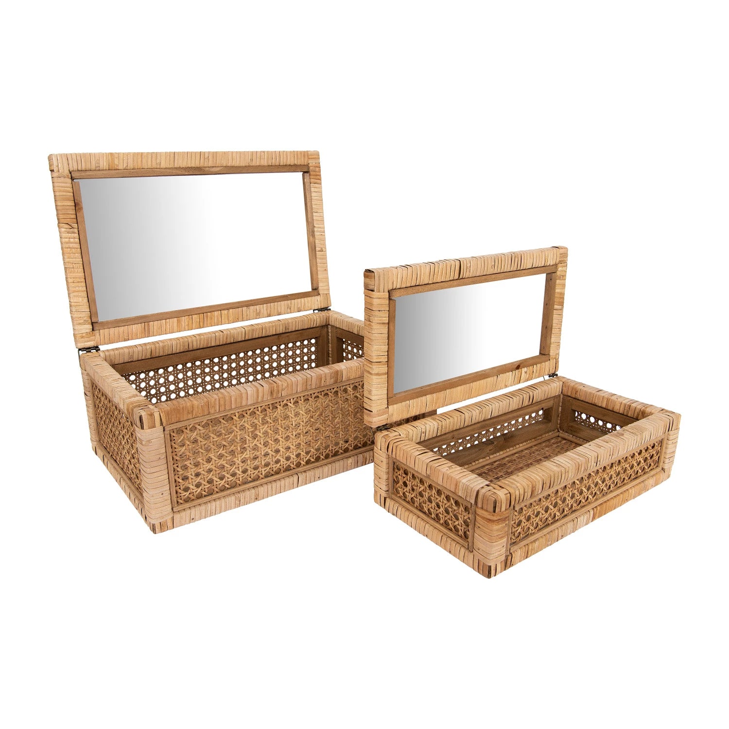 Display Boxes with Glass Lids, Set of 2