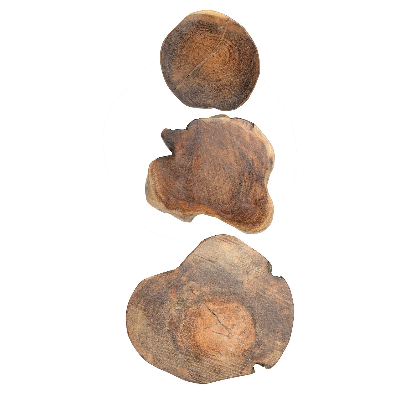 Madre De Cacao Live Edge Wood Pedestals, Set of 3