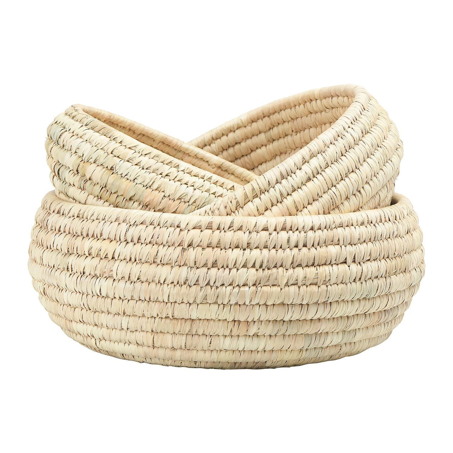 Grass and Date Leaf Baskets, Set of 3