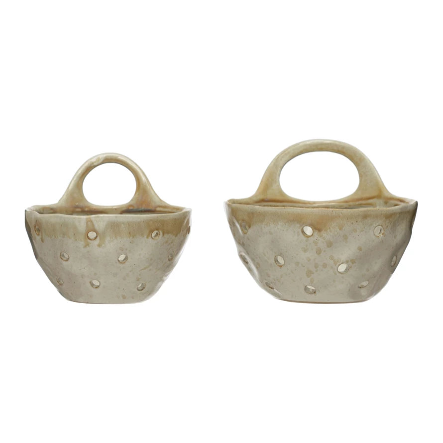 Stoneware Colanders with Handles