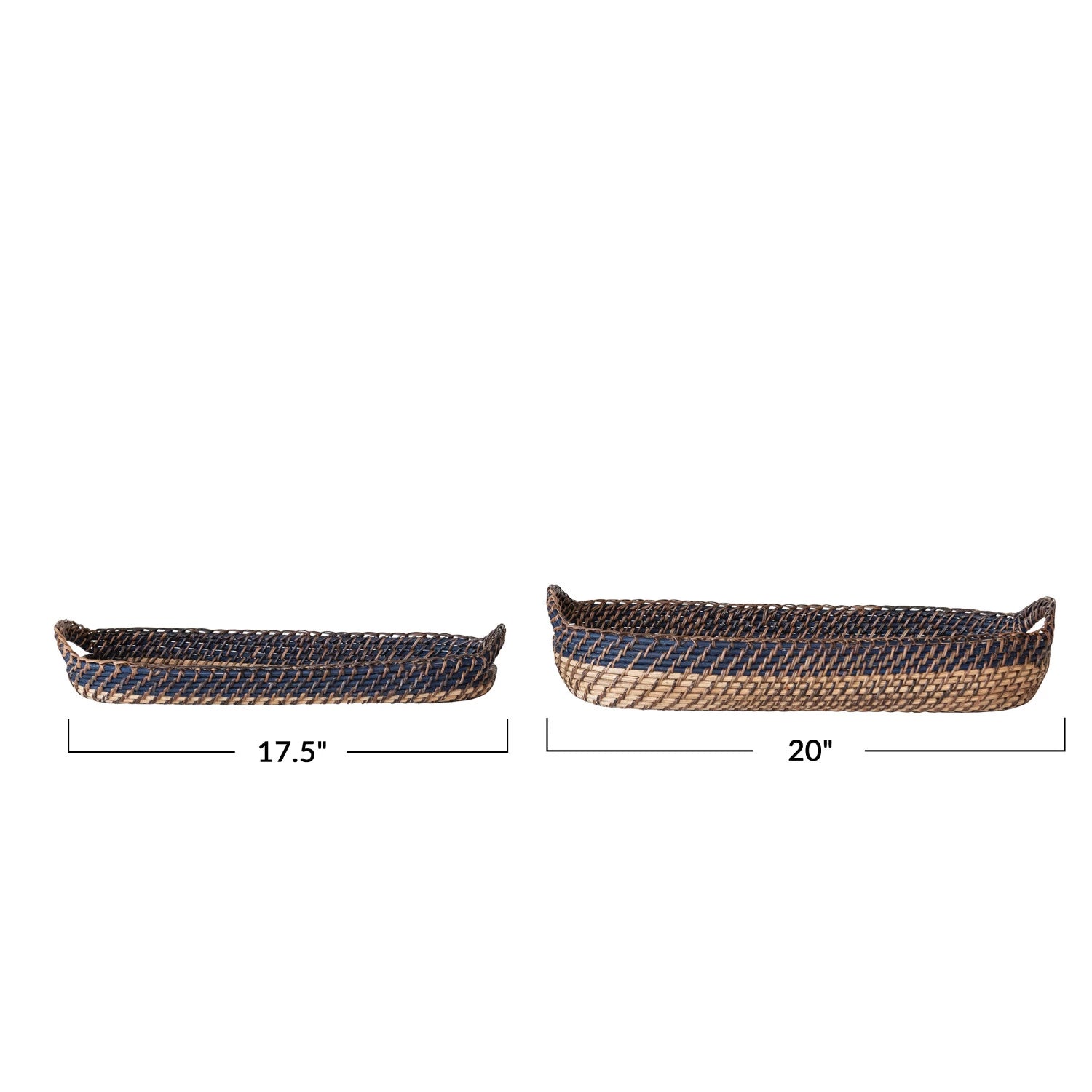 Hand-Woven Bread Baskets w/ Handles, Set of 2