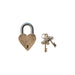 Debossed Brass & Stainless Steel Heart Shaped Lock w/ 2 Keys, Set of 3