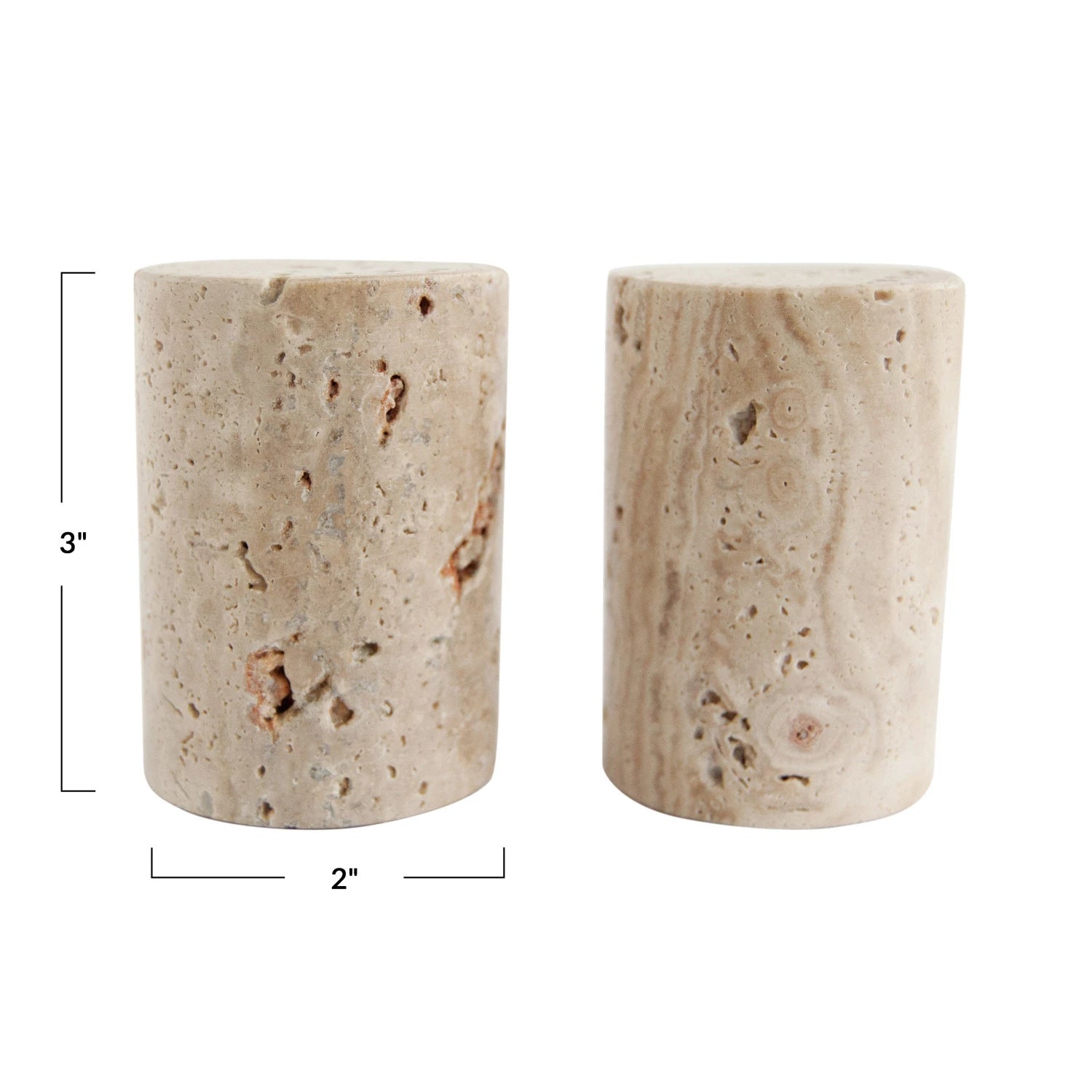 Travertine Salt & Pepper Shakers