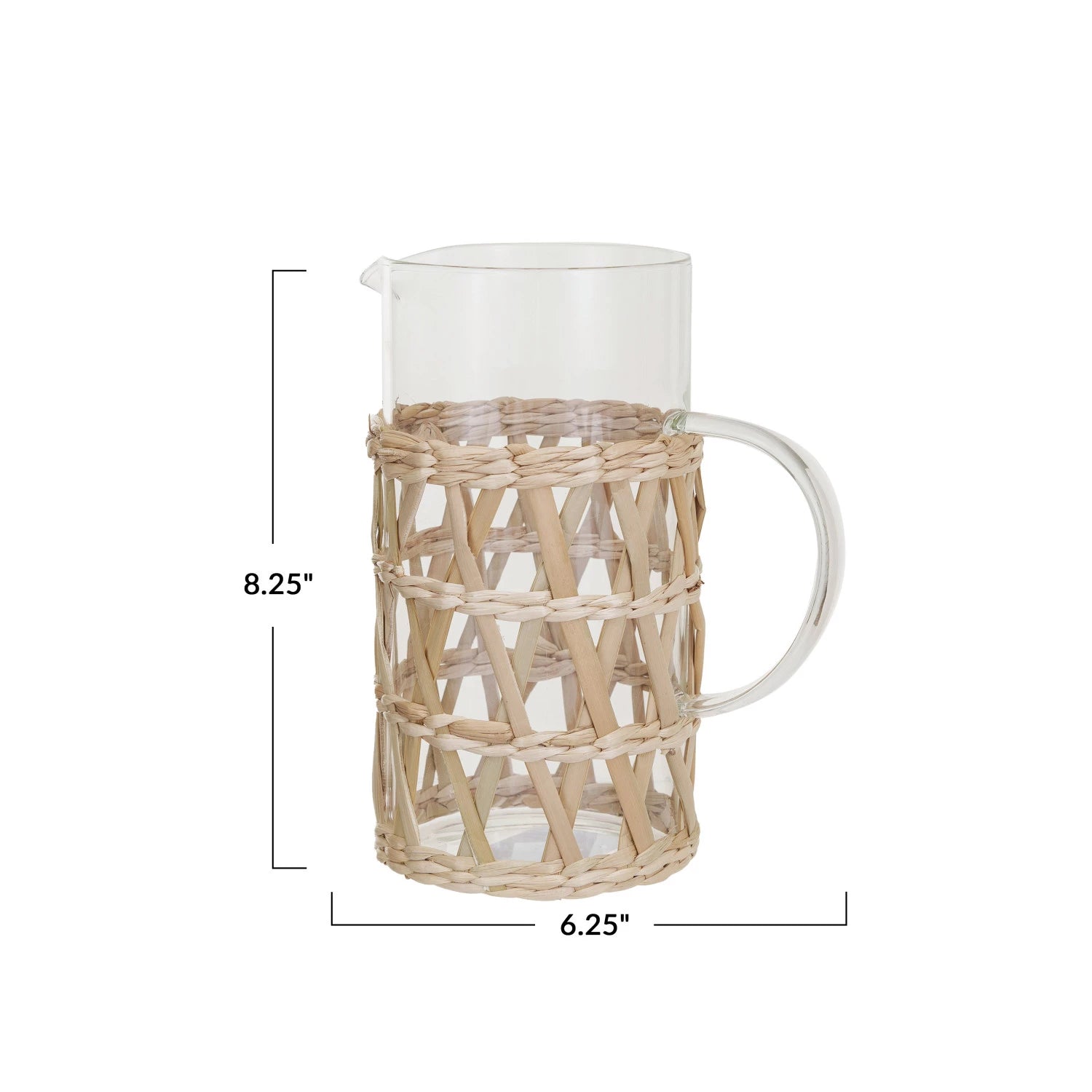 Glass Pitcher w/ Woven Sleeve 1-1/4 Quart