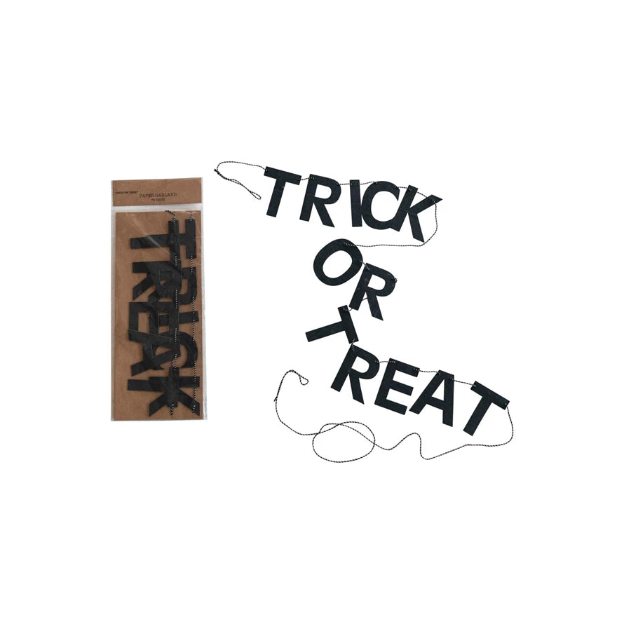 Paper Banner "TRICK OR TREAT", Black