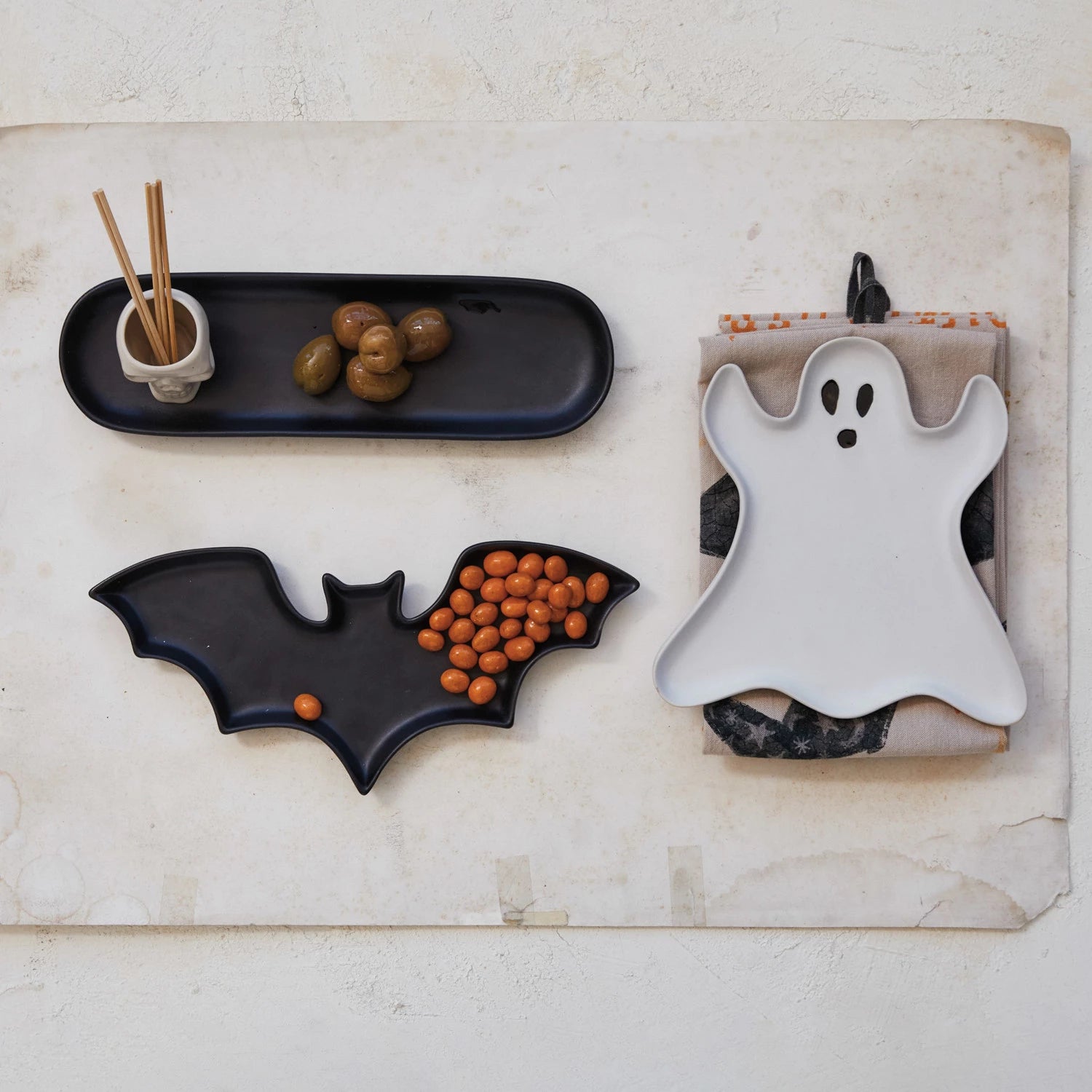 Stoneware Ghost Shaped Plate