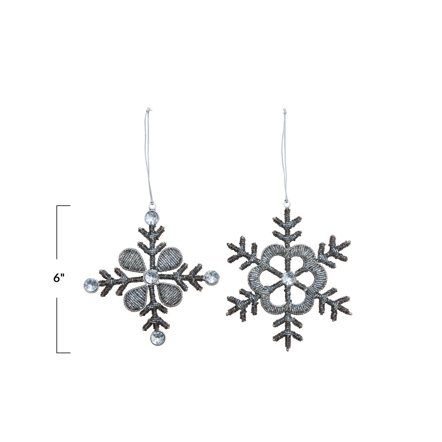 Jewel Snowflake Ornament, 2 Styles