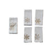 Linen Printed Napkins w/ Gold Foil Snowflake, Set of 4 Bundled w/ Tie & Bells